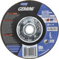 Gemini INOX/SS Right Angle Cut-Off Wheel, 4-1/2" x 3/32", 5/8"-11 Arbor, Type 27/42, Aluminum Oxide, 13580 RPM R.M.G. Prévention