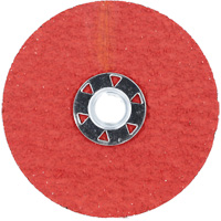 Disque de verrouillage en fibres avec fixation Speed-Change, 4-1/2" dia., Grain 24, C&eacute;ramique d'alumine R.M.G. Prévention