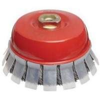 Knotted Wire Cup Brush with Protective Guard, 2-3/4" Dia. x 5/8"-11 Arbor R.M.G. Prévention