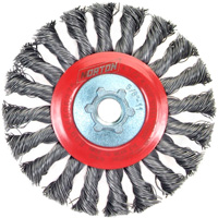 Standard Twist Wire Wheel, 4-1/2" Dia., 0.02" Fill, 5/8"-11 Arbor, Steel R.M.G. Prévention