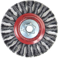 Full Cable Twist Wire Wheel, 4" Dia., 0.02" Fill, 5/8"-11 Arbor, Steel R.M.G. Prévention