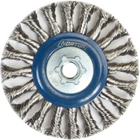 Full Cable Twist Wire Wheel, 4" Dia., 0.02" Fill, 5/8"-11 Arbor, Stainless Steel R.M.G. Prévention