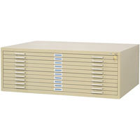 Steel Plan Files, 10 Drawers, 46-3/8" W x 35-3/8" D x 16-1/2" H R.M.G. Prévention