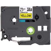 Tape Cartridge for P-touch&reg; Labeling System, 18 mm x 8 m, Black on Yellow R.M.G. Prévention