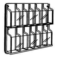 Literature Displays, Wall Mount, 9 Slots, Plastic, 30" W x 2" D x 36-7/8" H R.M.G. Prévention