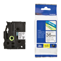 Tape Cartridge for P-touch&reg; Labeling System, 36 mm x 26-1/4', Black on White R.M.G. Prévention