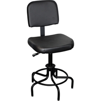 6000 Series Stool with Back, Stationary, Adjustable, 26" - 31", Vinyl Seat, Black R.M.G. Prévention