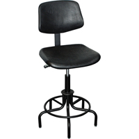 6000 Series Stool with Back, Stationary, Adjustable, 25" - 30", Polyurethane Seat, Black R.M.G. Prévention