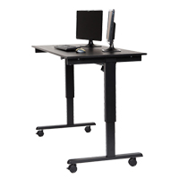 Bureau ajustable pour travail debout, , 45-1/4" h x 29-1/2" p, Noir R.M.G. Prévention