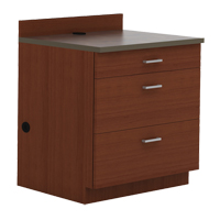 Modular Base Cabinet, 3 Drawers, 36" W x 25" D x 39" H, Mahogany R.M.G. Prévention