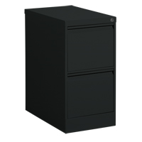 Vertical Filing Cabinet, Steel, 2 Drawers, 15-1/7" W x 25" D x 29" H, Black R.M.G. Prévention