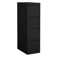 Vertical Filing Cabinet, Steel, 4 Drawers, 15-1/7" W x 25" D x 52" H, Black R.M.G. Prévention
