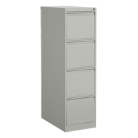 Vertical Filing Cabinet, Steel, 4 Drawers, 15-1/7" W x 25" D x 52" H, Grey R.M.G. Prévention