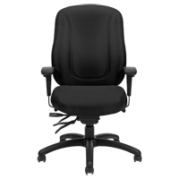 Chaise Overtime &agrave; dos &eacute;lev&eacute;, Tissu, Noir, Capacit&eacute; 300 lb R.M.G. Prévention
