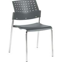 Chaises sans accoudoirs empilables, Plastique, Hauteur 33", Capacit&eacute; 300 lb, Gris R.M.G. Prévention