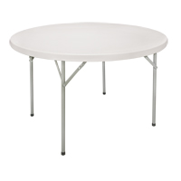 Folding Table, Round, 48" L x 48" W, Polyethylene, White R.M.G. Prévention