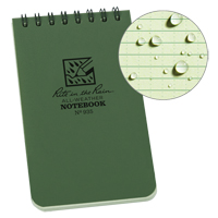 Pocket Top-Spiral Notebook, Soft Cover, Green, 100 Pages, 3" W x 5" L R.M.G. Prévention