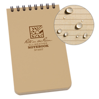 Pocket Top-Spiral Notebook, Soft Cover, Tan, 100 Pages, 3" W x 5" L R.M.G. Prévention