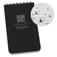 Pocket Top-Spiral Notebook, Soft Cover, Black, 100 Pages, 3" W x 5" L R.M.G. Prévention