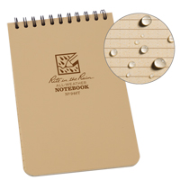 Pocket Top-Spiral Notebook, Soft Cover, Tan, 100 Pages, 4" W x 6" L R.M.G. Prévention