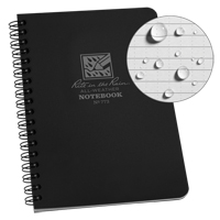 Side-Spiral Notebook, Soft Cover, Black, 64 Pages, 4-5/8" W x 7" L R.M.G. Prévention
