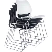 Stacking Chairs, Polypropylene, 32" High, 250 lbs. Capacity, Black R.M.G. Prévention