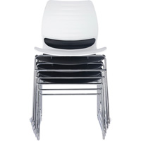Stacking Chairs, Polypropylene, 32" High, 250 lbs. Capacity, Black R.M.G. Prévention