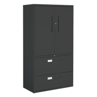Armoire Multi-Stor, Acier, 3 Tablettes, 65-1/4" h x 36" la x 18" P, Noir R.M.G. Prévention