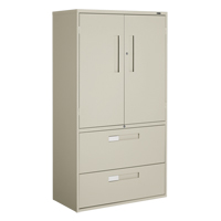 Armoire Multi-Stor, Acier, 3 Tablettes, 65-1/4" h x 36" la x 18" P, Beige R.M.G. Prévention