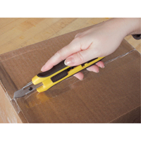 Couteau de s&eacute;curit&eacute; &agrave; cinq positions, 18 mm, Argent, Prise en Caoutchouc R.M.G. Prévention