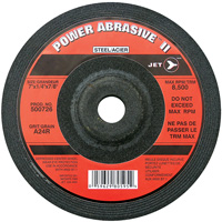 Meule POWER ABRASIVE A24R, 7" x 1/4", Arbre 7/8", Type T27 R.M.G. Prévention