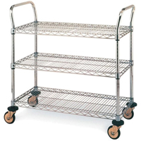 Chariots utilitaires standards, Acier inoxydable, 18" x 39" x 30", Capacit&eacute; 500 lb R.M.G. Prévention