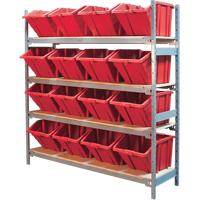 &eacute;tag&egrave;res larges avec bacs g&eacute;ants en plastique, Acier, Sans boulons, Capacit&eacute; 800 lb, 66" la x 72" h x 18" p R.M.G. Prévention