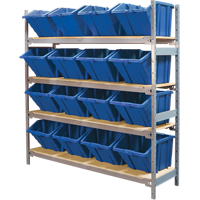 &eacute;tag&egrave;res larges avec bacs g&eacute;ants en plastique, Acier, Sans boulons, Capacit&eacute; 800 lb, 66" la x 72" h x 18" p R.M.G. Prévention