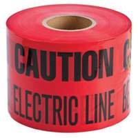 "Buried Electric Line" Identoline&reg; Underground Warning Tape, 6" W x 1000' L, Black on Red R.M.G. Prévention