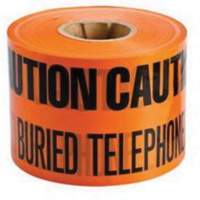 "Buried Telephone Line" Identoline&reg; Underground Warning Tape, 6" W x 1000' L, Black on Orange R.M.G. Prévention