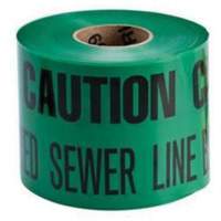 "Buried Sewer Line" Identoline&reg; Underground Warning Tape, 6" W x 1000' L, Black on Green R.M.G. Prévention