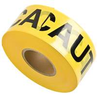 Barricade Tape, English, 3" W x 1000' L, 3 mils, Black on Yellow R.M.G. Prévention