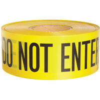 Barricade Tape, English, 3" W x 1000' L, 3 mils, Black on Yellow R.M.G. Prévention