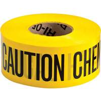 Barricade Tape, English, 3" W x 200' L, 3 mils, Black on Yellow R.M.G. Prévention