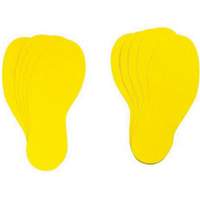 &eacute;tiquettes pour marquage des planchers, Empreinte de pas, 12" lo x 3,75" la, Jaune, Vinyle R.M.G. Prévention