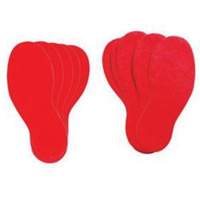 &eacute;tiquettes pour marquage des planchers, Empreinte de pas, 12" lo x 3,75" la, Rouge, Vinyle R.M.G. Prévention