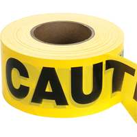 Rubans pour barricades, Anglais, 3" la x 1000' lo, 2 mils, Noir sur jaune R.M.G. Prévention