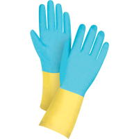 Gants tremp&eacute;s de premi&egrave;re qualit&eacute; r&eacute;sistants aux produits chimiques, Taille Petit/7, 12" lo, N&eacute;opr&egrave;ne/Latex de caoutchouc, Doublure en Coton/Ouat&eacute;e, 20 mils R.M.G. Prévention