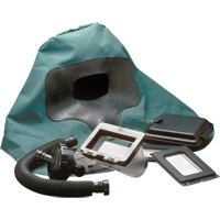 Respirateur &agrave; adduction d'air Abrasi-Blast complet, Moyen, Coiffe souple, Bavette Simple R.M.G. Prévention
