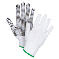 Gants tricot&eacute;s &agrave; pois, Poly/coton, Un c&ocirc;t&eacute;, Calibre 7, Moyen R.M.G. Prévention