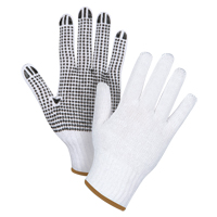 Gants tricot&eacute;s &agrave; pois, Poly/coton, Un c&ocirc;t&eacute;, Calibre 7, Grand R.M.G. Prévention