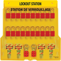 Lockout Station, Aluminum Padlocks, 20 Padlock Capacity, Padlocks Included R.M.G. Prévention
