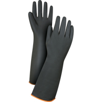 Heavyweight Chemical-Handling Gloves, Size Large/9, 18" L, Rubber Latex, 30-mil R.M.G. Prévention