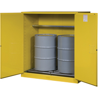 Sure-Grip&reg; EX Vertical Drum Storage Cabinets, 110 US gal. Cap., 2 Drums, Yellow R.M.G. Prévention